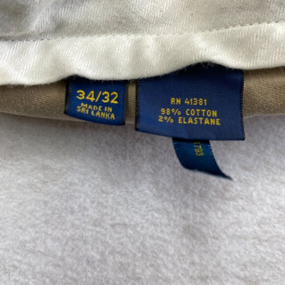 Polo Ralph Lauren Pants Men's 34 Tan Stretch Classic Actual Size 32 x 30.5 - Picture 3 of 8